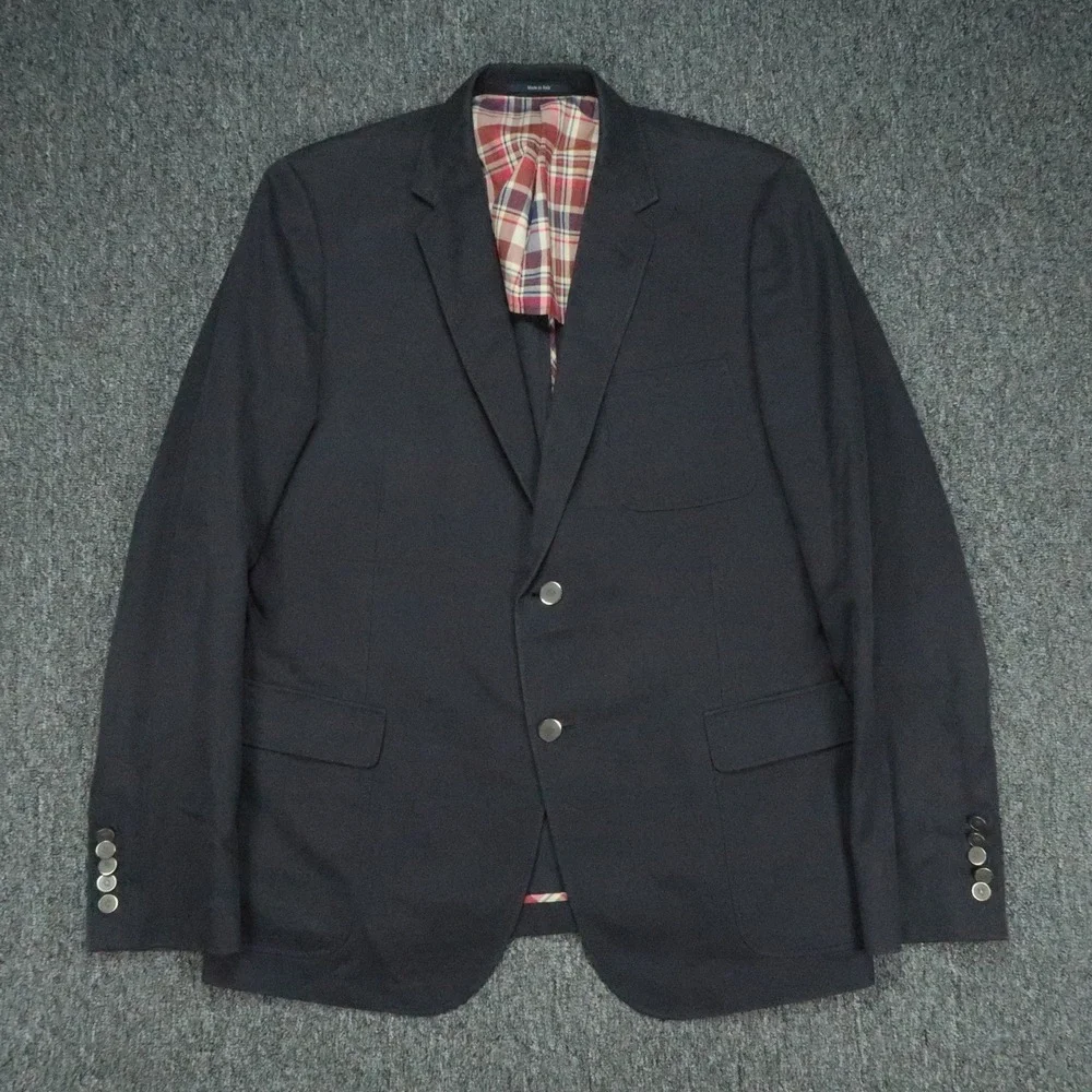 Gucci Blazer Mens 46R Blue Cotton Sport Coat Italy
